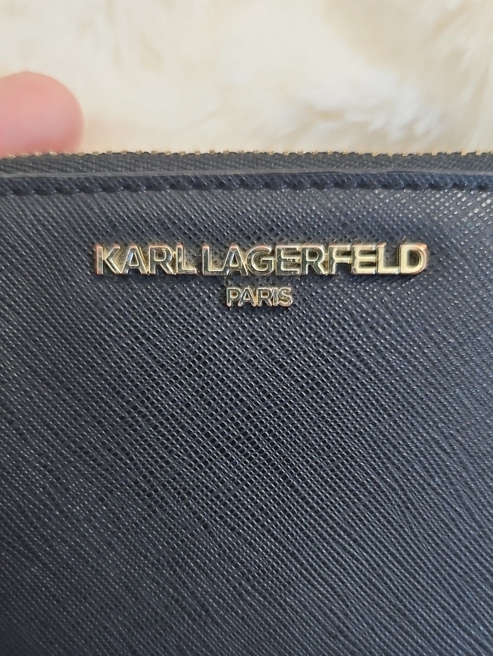 Karl Lagerfeld Paris Black Saffiano Mini Wallet/Card Holder - Picture 4 of 6